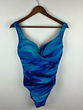 Miraclesuit Must Haves Escape Swimsuit One Piece XL Blue